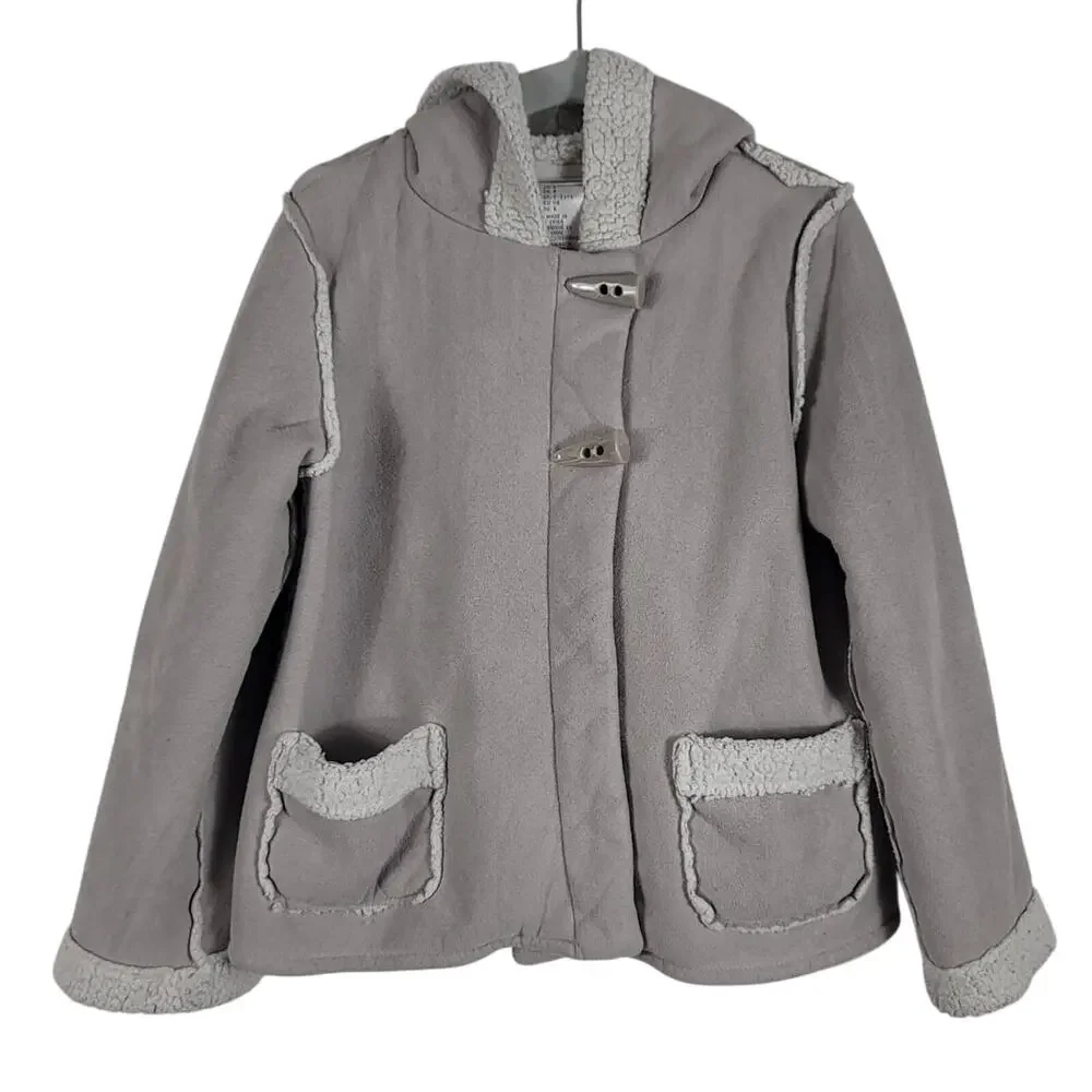 Savannah Faux Suede/Sherpa Lined Hooded Jacket Girls 6